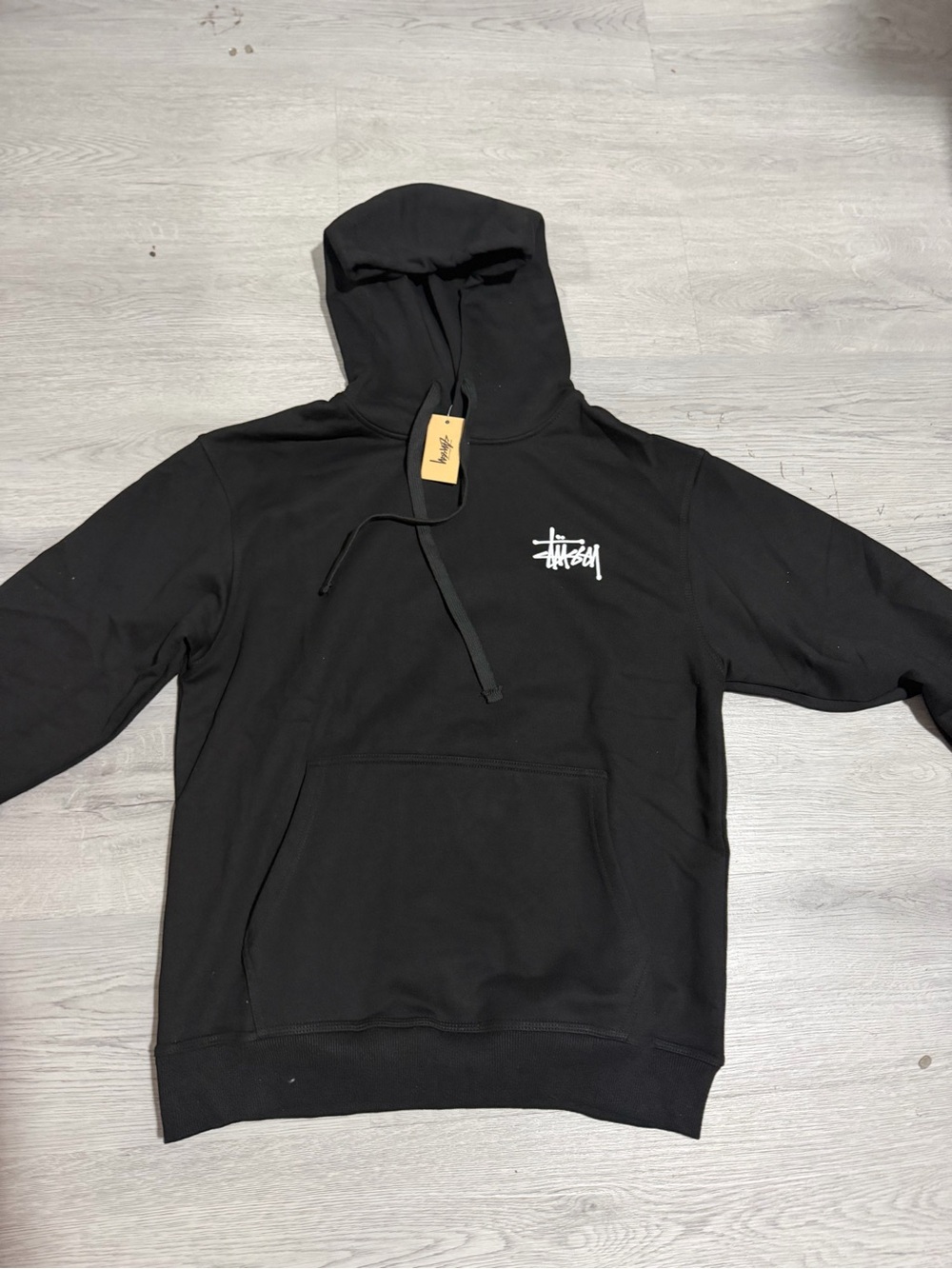 Stussy Classic Basic Script Logo Pullover Hoodie Black Size M⁠
